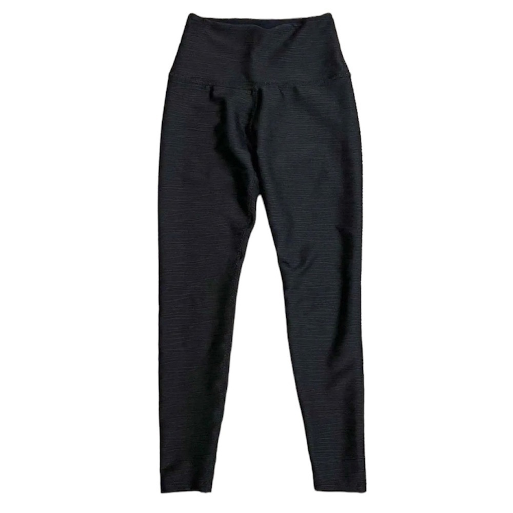 Beyond Yoga Black Ridged Wavy Influx High Waisted Textured Ankle Leggings